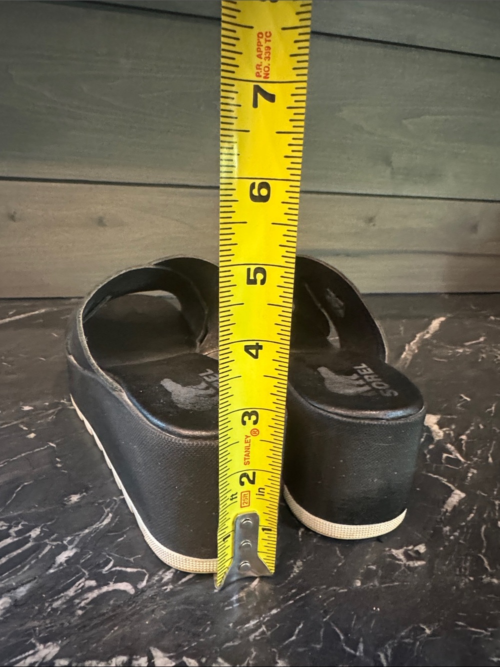 Sorel Black Crisscross Platform Slide Sandals - Picture 4 of 4